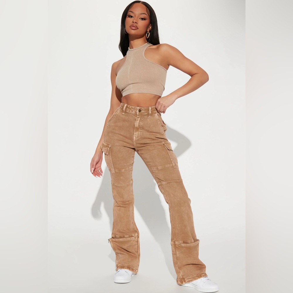 Camden Cargo Utility Jeans - Tan
